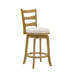 Melindra - Modern Farmhouse Swivel Wood Counter Height Kitchen Bar Stool - Simple Home Plus