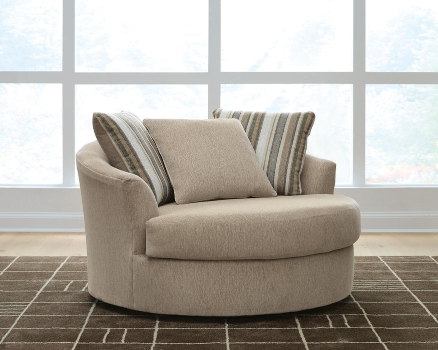 Linenhause - Oversized Swivel Accent Chair - Dune - Simple Home Plus