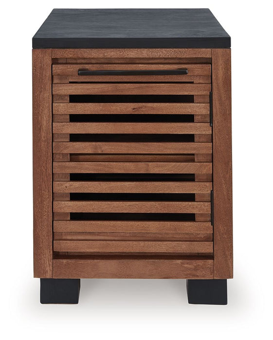 Kallari - Warm Brown / Black - Chair Side End Table - Simple Home Plus