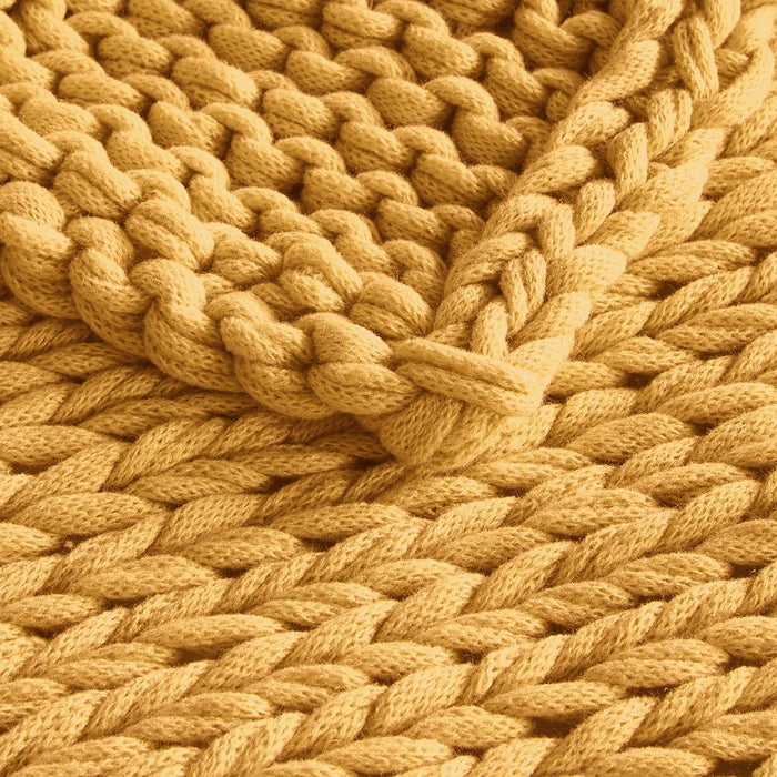 Chunky Double Knit - Handmade Throw - Yellow - Simple Home Plus
