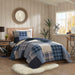 Winter Hills - Oversized Twin Cotton Quilt Set - Blue - Simple Home Plus