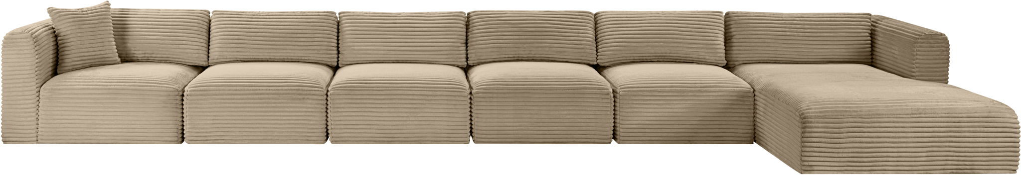 Shaggy - Fabric 6 Piece Modular Sectional With Chaise - Simple Home Plus