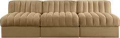Rummi - Velvet Performance Fabric Upholstered 3 Piece Modular Armless Sofa - Simple Home Plus