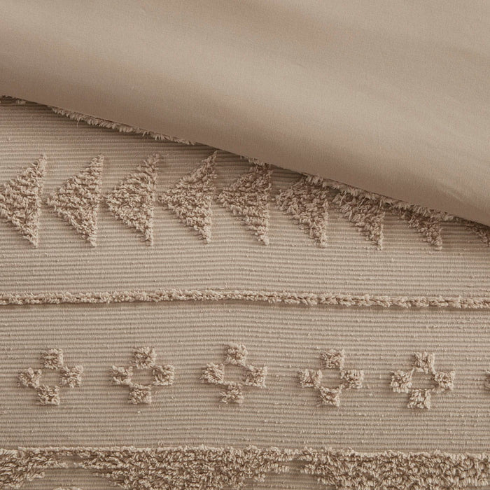 Breckenridge - Chenille Queen Comforter Set - Tan - Simple Home Plus