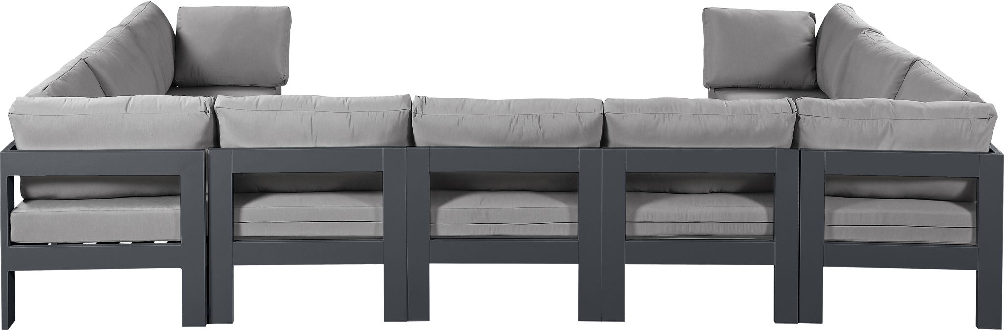 Nizuc - Outdoor Patio 9 Piece Modular Sectional With Gray Frame - Simple Home Plus