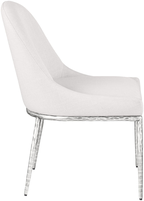 Ferro - Upholstered Dining Side Chair With Brushed Silver Legs - Simple Home Plus