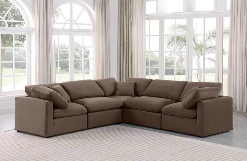 Indulge - Velvet 5 Piece Modular Corner Sectional