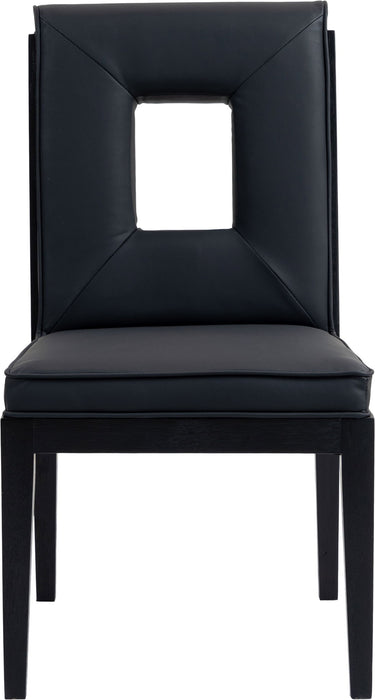 Gwendolyn - Faux Leather Dining Side Chair With Black Frame (Set of 2) - Simple Home Plus