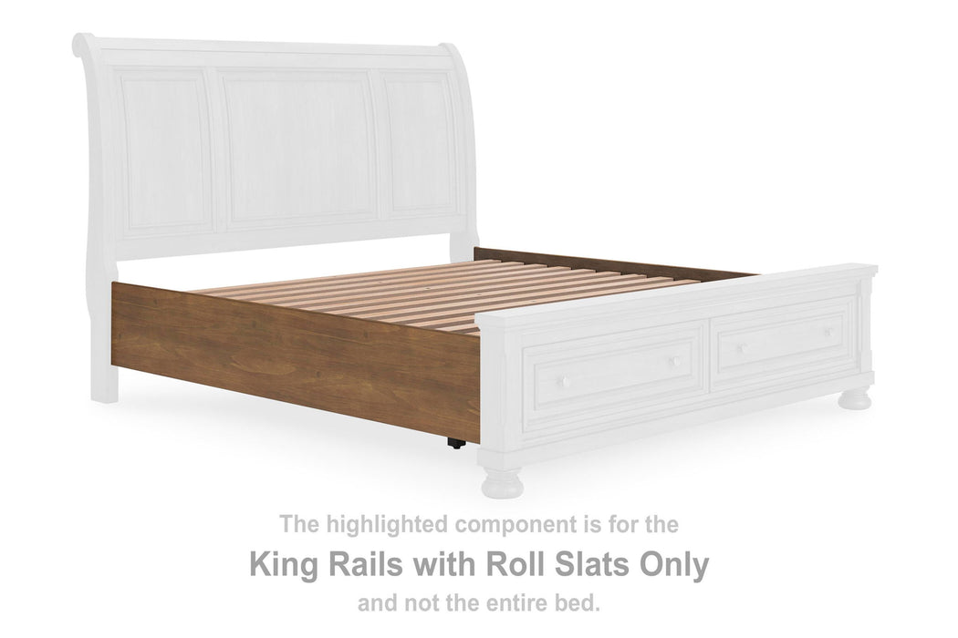 Feddinger - King Rails With Roll Slats - Medium Brown - Simple Home Plus