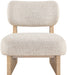Vetra - Linen Textured Fabric Upholstered Accent Chair With Natural Base - Simple Home Plus