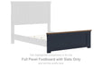 Landocken - Full Panel Footboard With Slats - Brown / Blue - Simple Home Plus