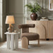 Calder - Linen Textured Fabric Upholstered Accent Chair - Painted Natural Base - Simple Home Plus