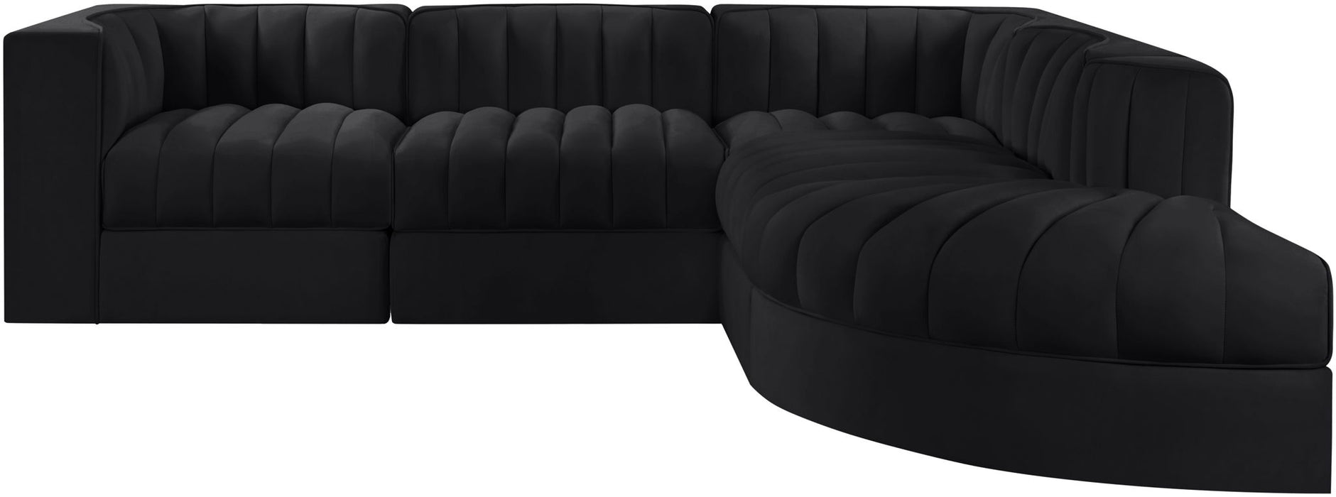 Rummi - Velvet Performance Fabric Upholstered 5 Piece Modular Sectional - Simple Home Plus