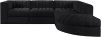 Rummi - Velvet Performance Fabric Upholstered 5 Piece Modular Sectional - Simple Home Plus