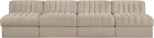 Rummi - Armless Velvet Performance Fabric Upholstered 4 Piece Modular Sofa - Simple Home Plus