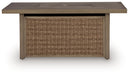 Laguna Heights - Rectangular Fire Pit Table - Beige - Simple Home Plus