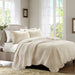Tuscany - King 3 Piece Reversible Scalloped Edge Coverlet Set - Cream - Simple Home Plus