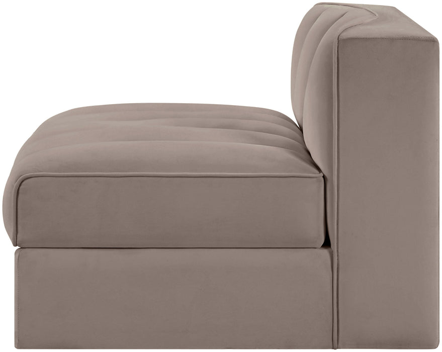 Rummi - Velvet Performance Fabric Upholstered Modular Armless Chair - Simple Home Plus