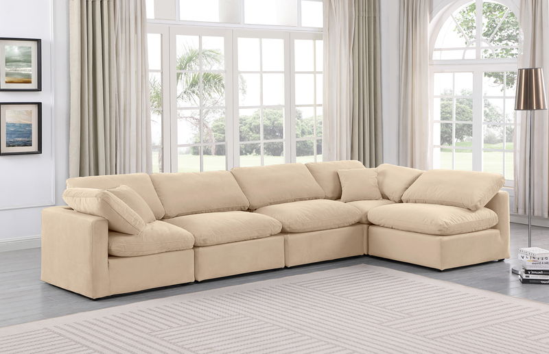 Indulge - Velvet 5 Piece Modular Sectional