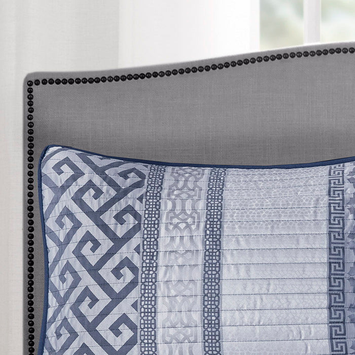 Bennett - 4 Piece Reversible Coverlet Set - Navy - Simple Home Plus