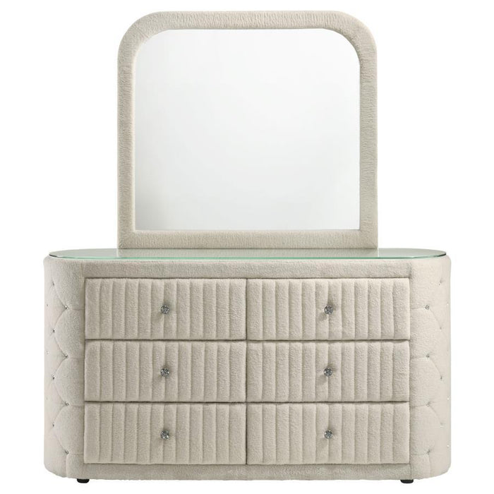 Sonya - 6-Drawer Upholstered Bedroom Dresser - Simple Home Plus