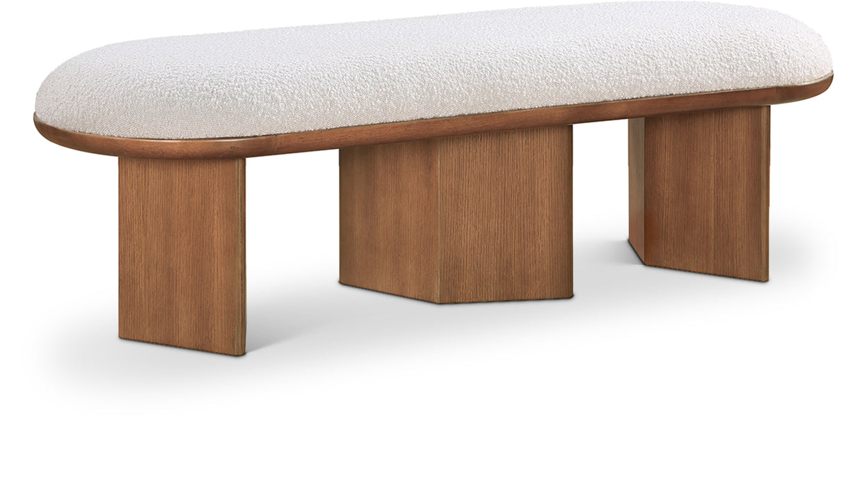 Wilshire - Bench With Brown Base - Cream - Simple Home Plus