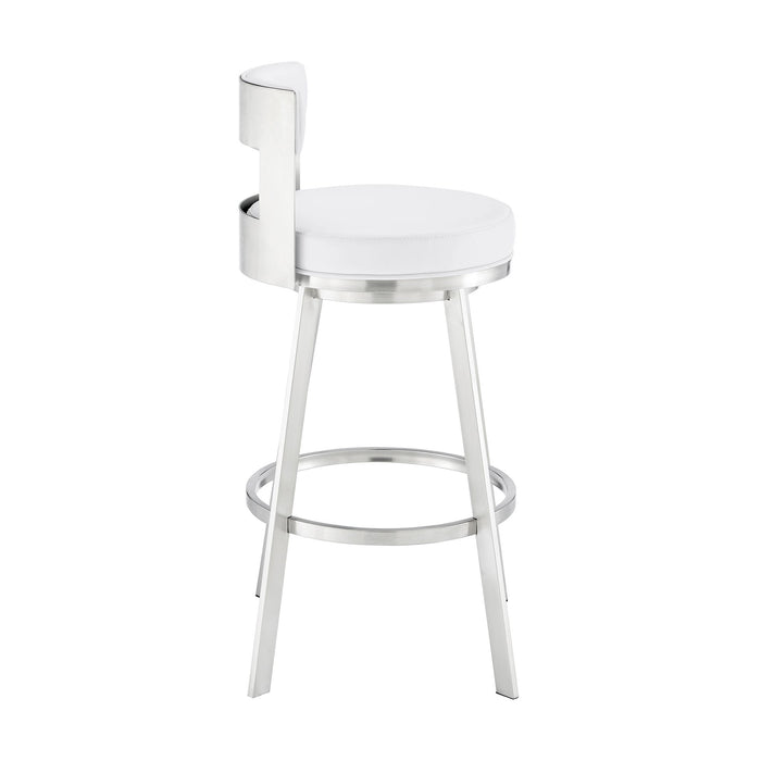 Flynn - Swivel Bar Stool - Brushed Steel - Simple Home Plus