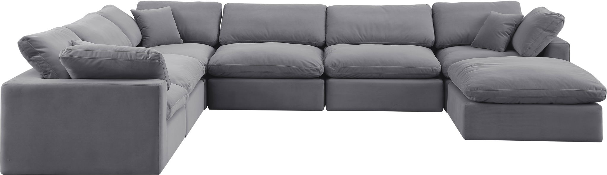 Comfy - 7 Piece Velvet Modular Sectional With Chaise - Simple Home Plus
