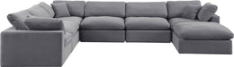Comfy - 7 Piece Velvet Modular Sectional With Chaise - Simple Home Plus