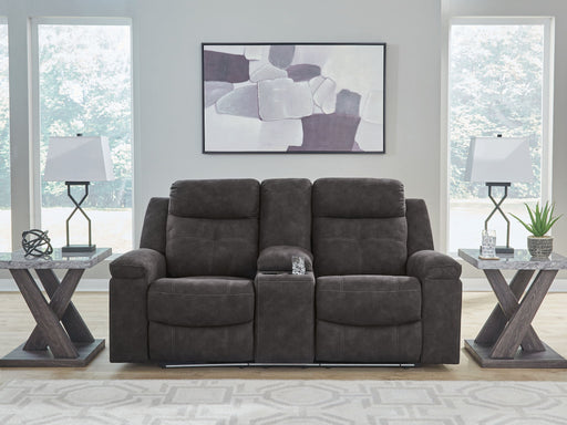 Brysonview - Double Reclining Loveseat With Console - Charcoal - Simple Home Plus