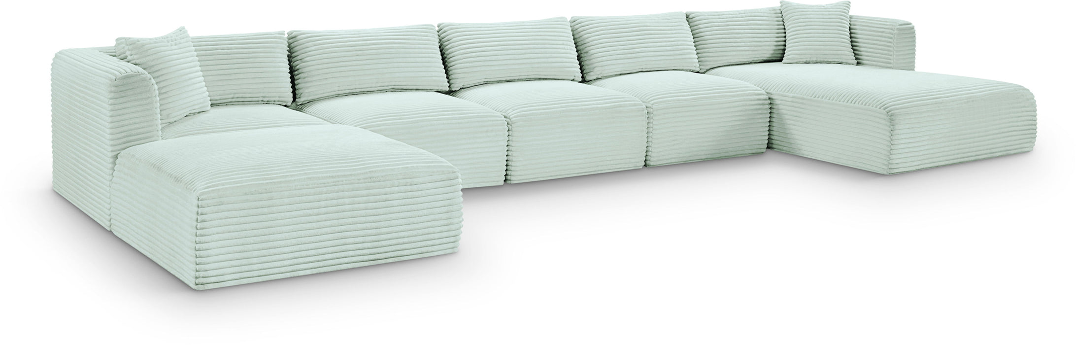 Shaggy - 6 Piece Modular Sectional With Chaise And Ottoman - Simple Home Plus