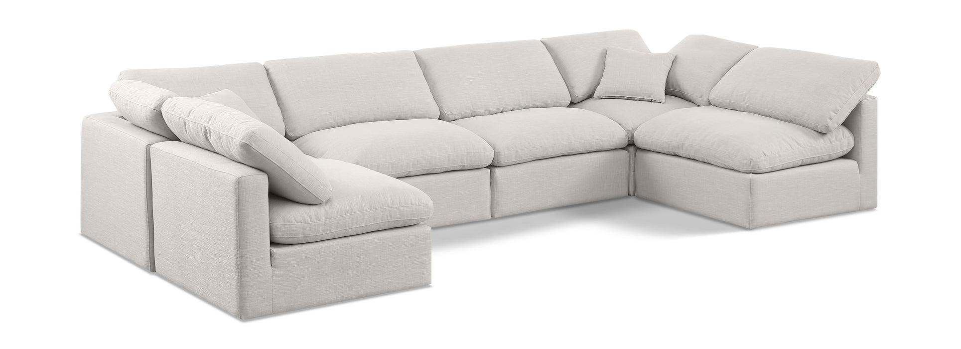 Indulge - Linen 6 Piece Modular U-Shaped Sectional - Simple Home Plus