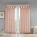 Rosette - 63" Floral Embellished Cuff Tab Top Solid Window Panel - Blush - Simple Home Plus
