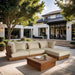 Mirella - 4 Piece Water Resistant Fabric Outdoor Patio Modular Sectional - Simple Home Plus
