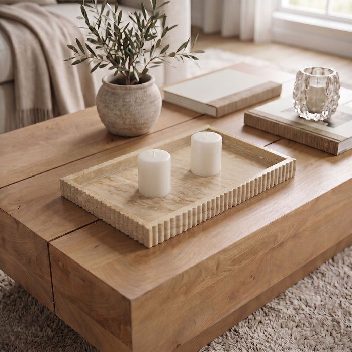 Hannah - Travertine Tray - Beige