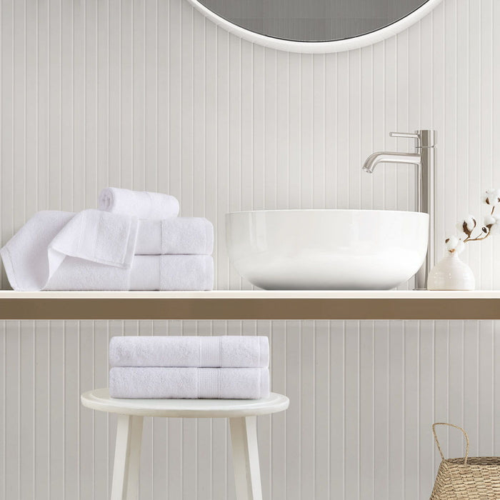 Premium Turkish Cotton 500GSM Plush Towel Set - White - Simple Home Plus