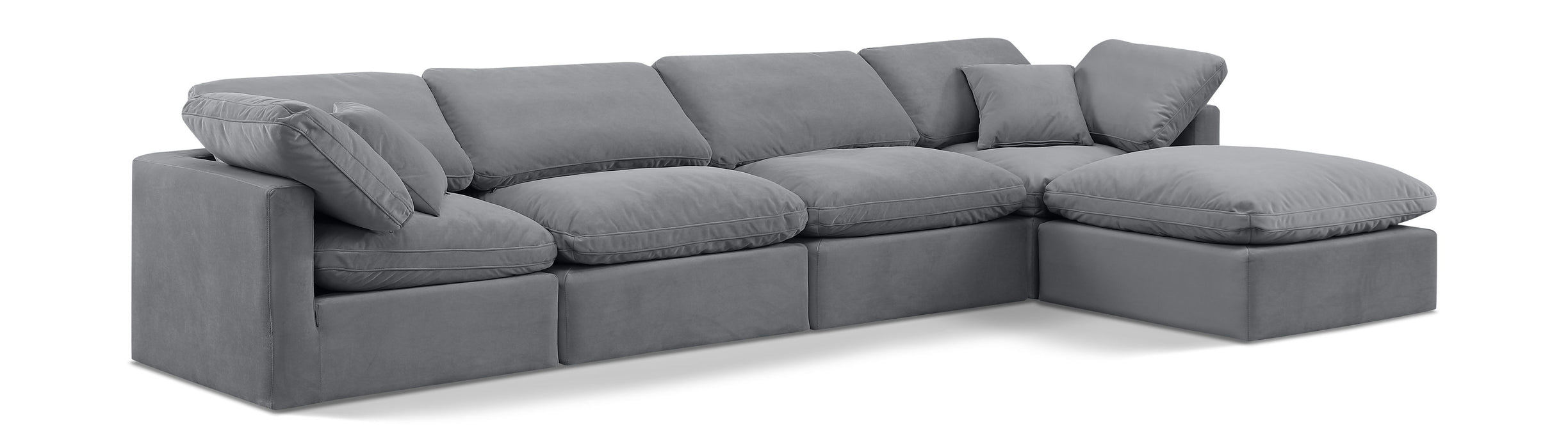 Indulge - Velvet 5 Piece Modular Sectional With Chaise - Simple Home Plus