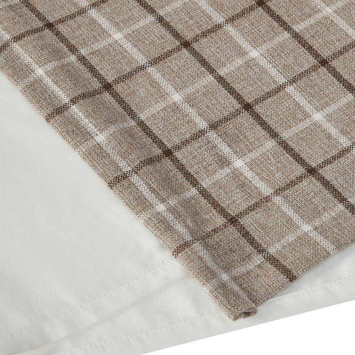 Anaheim - 50x108" Plaid Rod Pocket And Back Tab Curtain Panel With Fleece Lining - Brown - Simple Home Plus