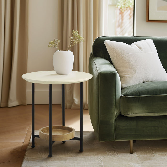 Beaumont - End Table - White / Natural - Simple Home Plus