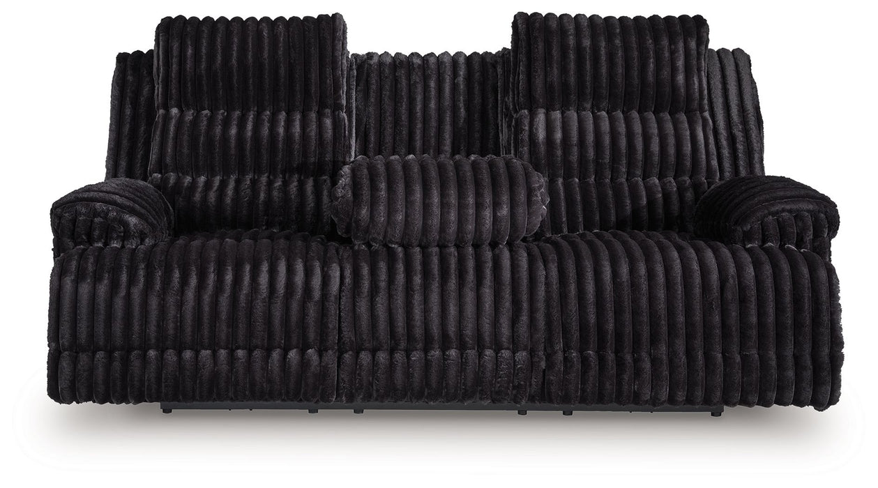 Rhine Falls - Onyx - Reclining Power Sofa With Drop Down Table - Simple Home Plus