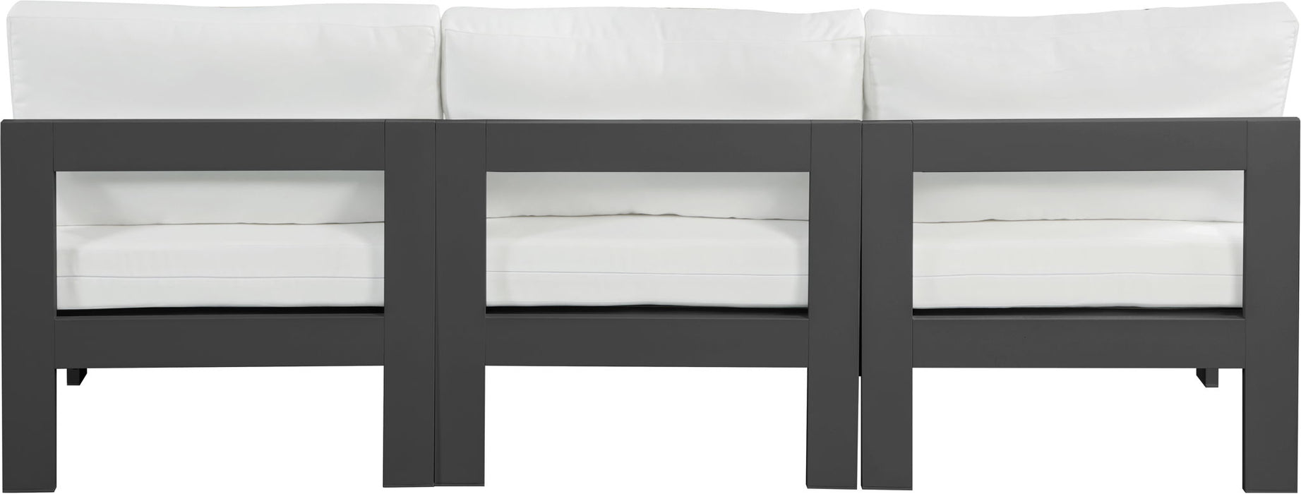 Nizuc - Outdoor Patio 3 Seat Armless Modular Sofa With Gray Frame - Simple Home Plus