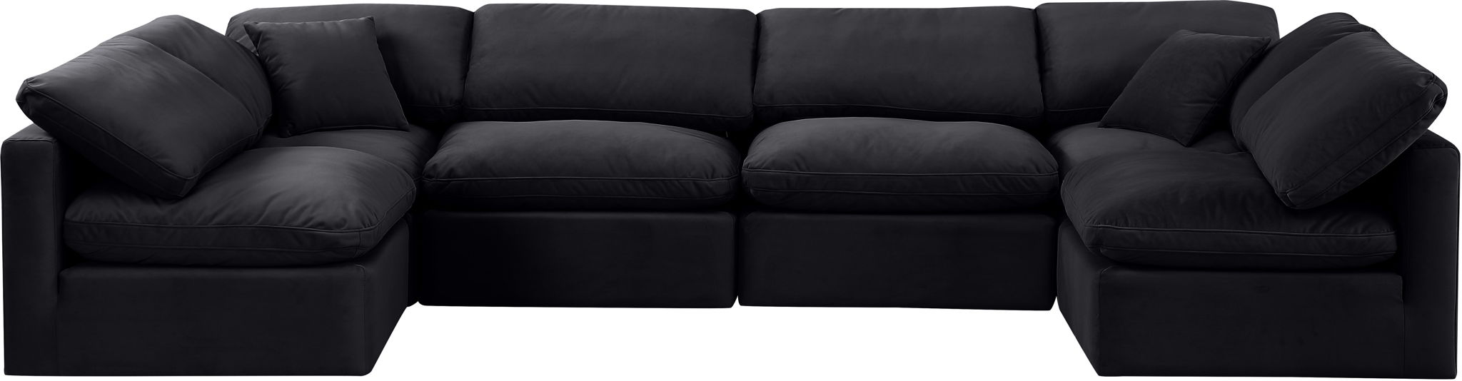 Indulge - Velvet 6 Piece Modular U-Shaped Sectional - Simple Home Plus