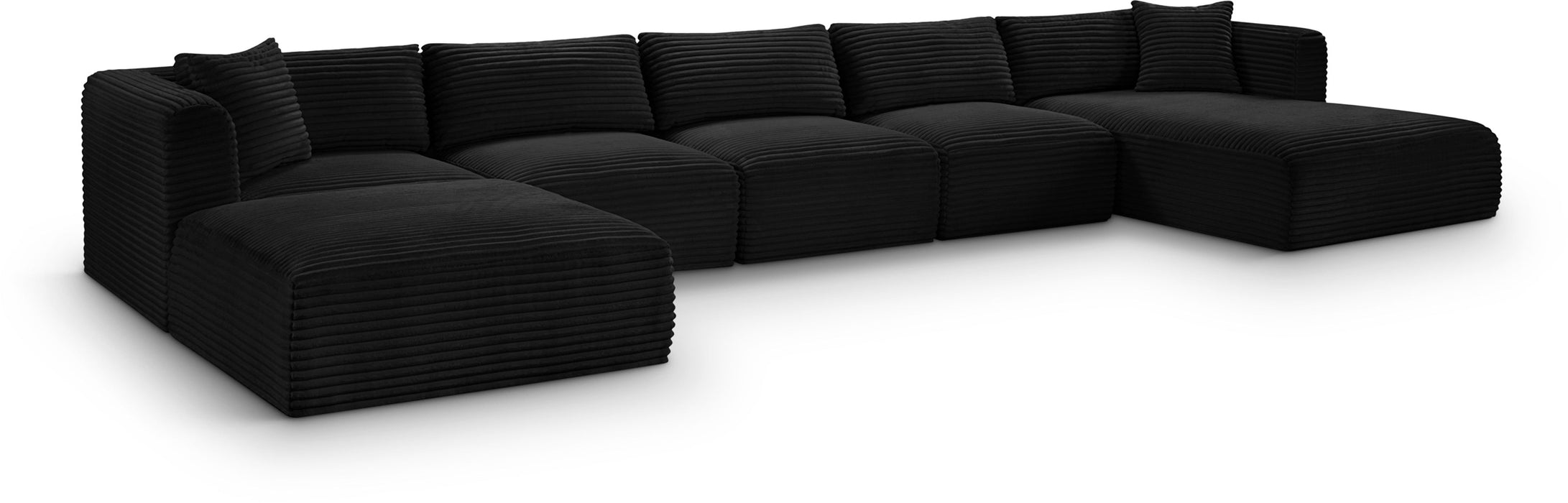 Shaggy - Fabric 6 Piece Modular Sectional With Chaise - Simple Home Plus