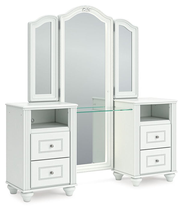Kozlani - Vanity With Mirror - White - Simple Home Plus