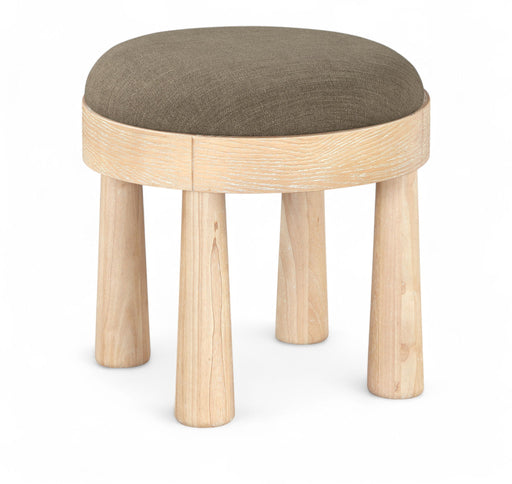 Larea - Linen Textured Fabric Ottoman - Natural Base - Simple Home Plus