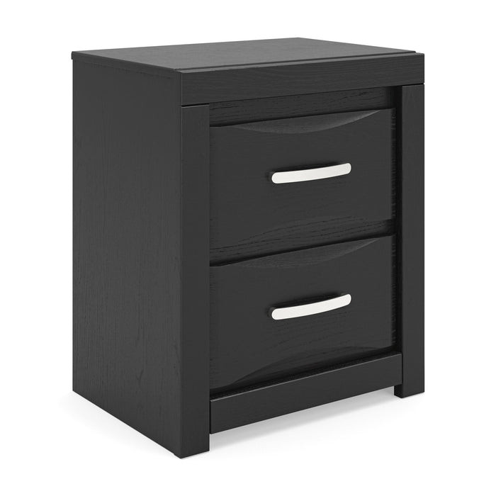 Stabotta - Two Drawer Night Stand - Black - Simple Home Plus