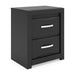 Stabotta - Two Drawer Night Stand - Black - Simple Home Plus