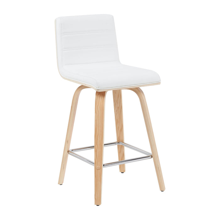 Vienna - Modern Counter Height Swivel Bar Stool - Patterned Oak Wood Frame - Simple Home Plus