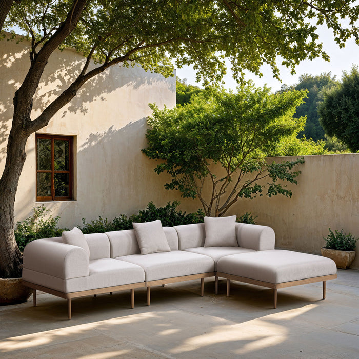 Laguna - 4 Piece 106.5" Upholstered Outdoor Patio Modular Sectional - Simple Home Plus