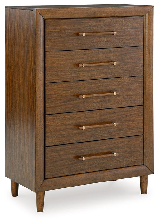 Lyncott - Brown - Five Drawer Chest - Simple Home Plus